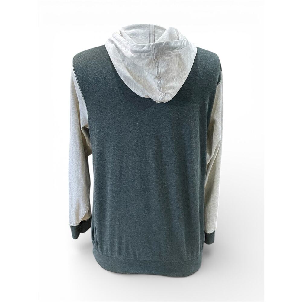 Nike Men’s Small Cream/Green Color Block Pullover Hoodie Drawstring Large Pouch - Picture 2 of 14